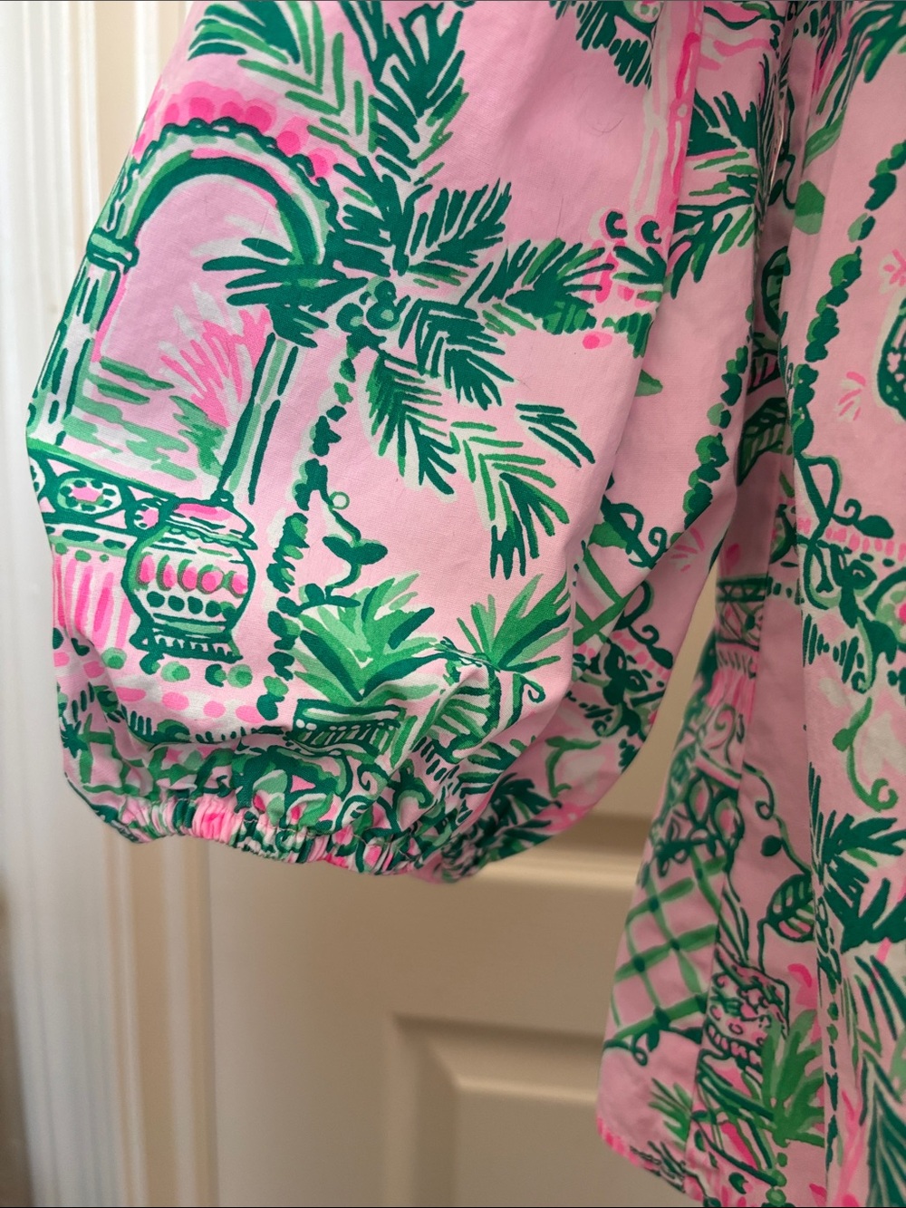 Lilly Pulitzer Winifred Off-The-Shoulder Top Mandevilla Baby Always Worth It M - Picture 7 of 9